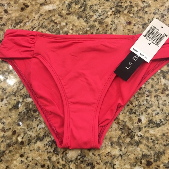 NWT LA BLANCA PINK BIKINI BOTTOM 4 - Picture 1 of 2